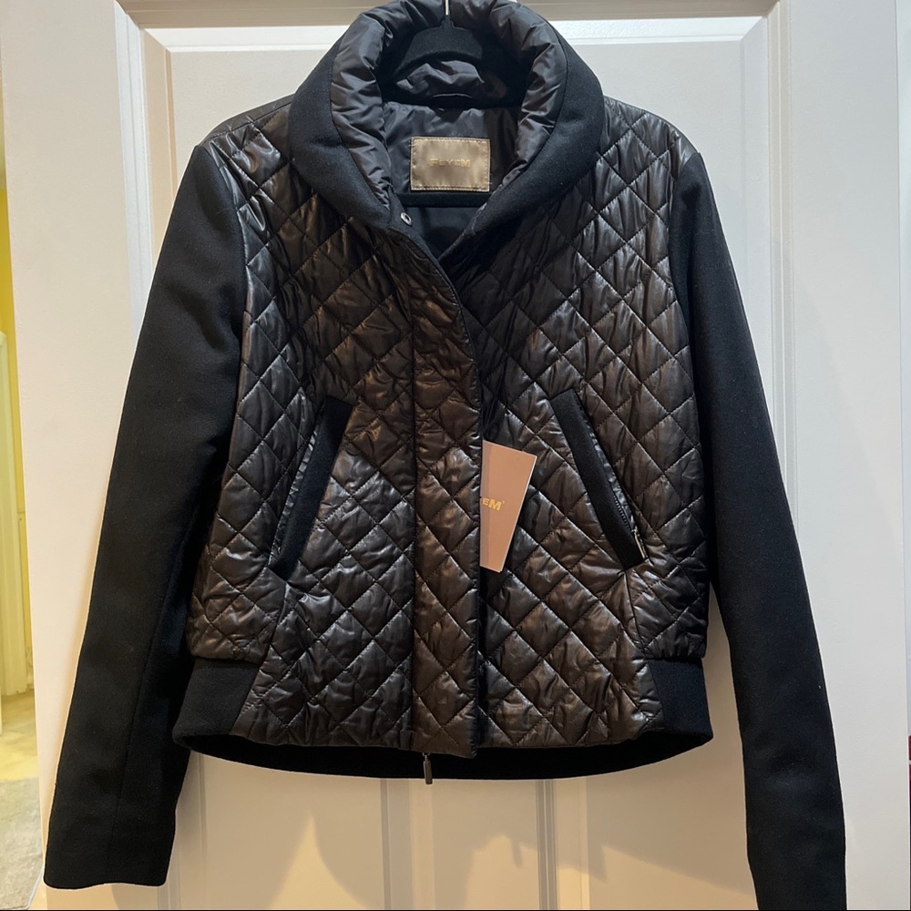 FEYEM mix media quilted jacket